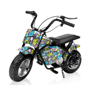 xe máy điện mini ngồi lái 24v 350w 2 bình acquy 8 ah xe cho bé xe máy scooter moto mini mau xanh van 3d
