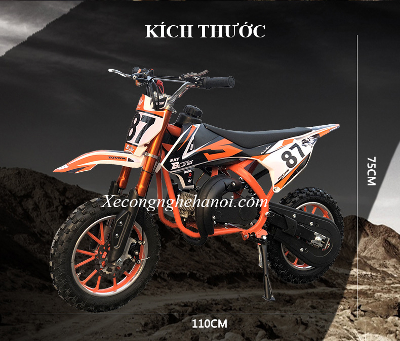 Cào cào 2 thì 49cc số 87 động cơ xăng pha nhớt trẻ em xe máy mini