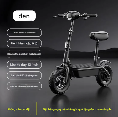 màu đen cực đẹp xe điện mini gấp gọn bỏ cốp