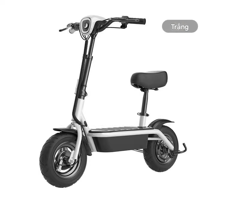 trắng xe điện mini gấp gọn bỏ cốp baike